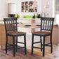 Costway 24" Set of 2 Barstool Solid Wood Rake Back