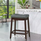 Costway 24" Set of 2 Brown Height Backless Counter Stool with Footrest