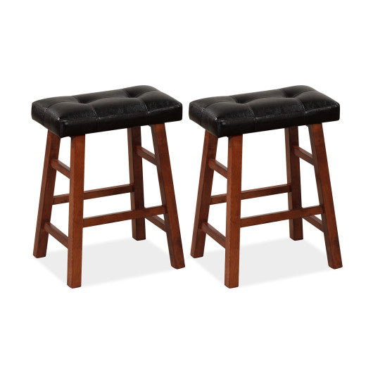 Costway 24" Set of 2 Modern Backless Bar Stools with Padded Cushion