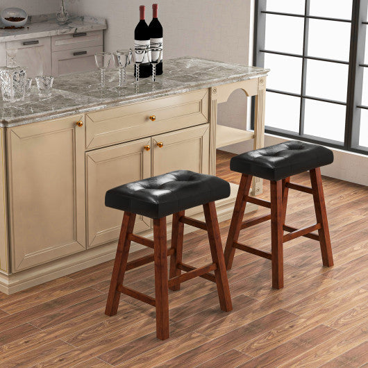 Costway 24" Set of 2 Modern Backless Bar Stools with Padded Cushion
