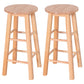 Costway 24" Set of 2 Round Wood Bar Stools