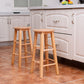 Costway 24" Set of 2 Round Wood Bar Stools