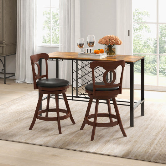 Costway 24" Set of 2 Swivel Bar Stools with Footrest