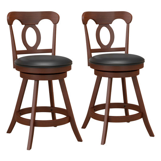 Costway 24" Set of 2 Swivel Bar Stools with Footrest