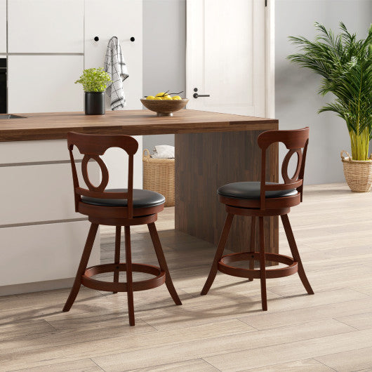 Costway 24" Set of 2 Swivel Bar Stools with Footrest
