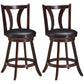 Costway 24" Set of 2 Swivel Bar stool 24 Inch Counter Height Leather Padded Dining Kitchen Chair