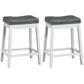 Costway 24" Set of 2 White Height Backless Counter Stool with Footrest