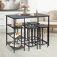Costway 24" Set of 4 Bar Stools Counter Height Backless with Metal Frame