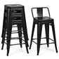 Costway 24" Set of 4 Black Cafe Side Chairs with Rubber Feet and Removable Back