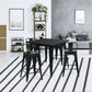 Costway 24" Set of 4 Black Cafe Side Chairs with Rubber Feet and Removable Back