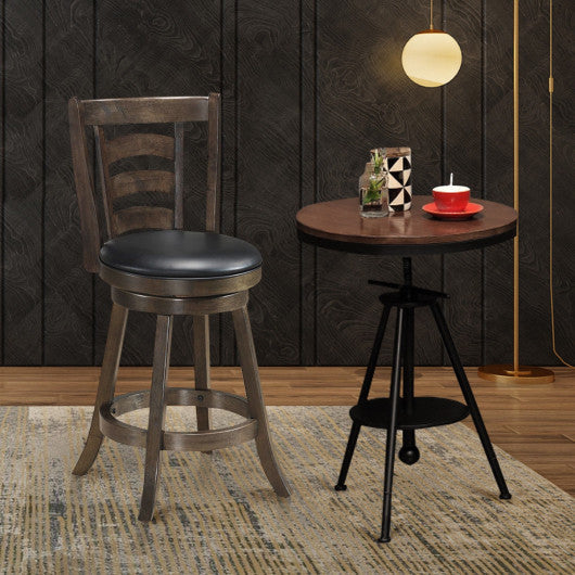 Costway 24" Swivel Counter Height Upholstered Seat Dining Stool