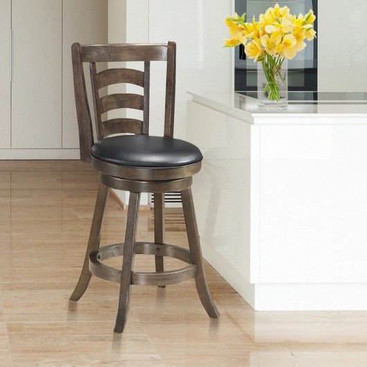 Costway 24" Swivel Counter Height Upholstered Seat Dining Stool