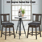 Costway 24" Swivel Upholstered Counter Height Bar Chair with Rubber Wood Legs