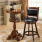 Costway 24" Wooden Upholstered Swivel Counter Height Stool Dining Chair