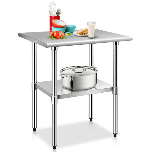 Costway 24" x 30" Stainless Steel Commercial Kitchen Work Prep Table