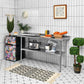 Costway 24" x 60" Stainless Steel Table for Prep and Work with Backsplash