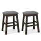 Costway 24.5" 2 Piece Gray Counter Height Bar Stool Set with Padded Seat