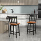 Costway 24.5" Black Set of 2 Swivel Bar Stools with 360° Swiveling