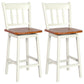 Costway 24.5" White Set of 2 Swivel Bar Stools with 360° Swiveling