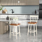 Costway 24.5" White Set of 2 Swivel Bar Stools with 360° Swiveling