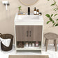 Costway 25" Bathroom Vanity Sink Combo Cabinet with Doors and Open Shelf