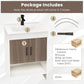 Costway 25" Bathroom Vanity Sink Combo Cabinet with Doors and Open Shelf