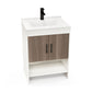 Costway 25" Bathroom Vanity Sink Combo Cabinet with Doors and Open Shelf