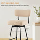 Costway 25" Beige 2-Piece Modern Upholstered Bar Stools with Back and Footrests