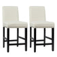 Costway 25" Beige Kitchen Chairs w/ Rubber Wood Legs