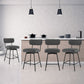 Costway 25" Gray 2-Piece Modern Upholstered Bar Stools with Back and Footrests
