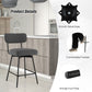 Costway 25" Gray 2-Piece Modern Upholstered Bar Stools with Back and Footrests