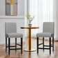 Costway 25" Gray Kitchen Chairs with Rubber Wood Legs