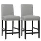 Costway 25" Gray Kitchen Chairs with Rubber Wood Legs