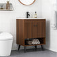 Costway 25" Wooden Bathroom Storage Cabinet with Sink
