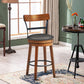 Costway 25.5" 360-Degree Bar Swivel Stools with Leather Padded