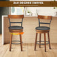 Costway 25.5" 360-Degree Bar Swivel Stools with Leather Padded
