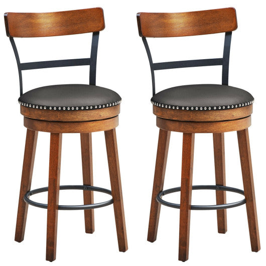 Costway 25.5" Set of 2 Swivel Counter Height Bar Stool