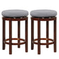 Costway 26" 2 Pieces Gray Counter Height Swivel Stool Set with Padded Cushion