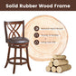 Costway 26" 360° Swivel Counter Height Chairs with PU Leather Cushioned Seat and Footrests