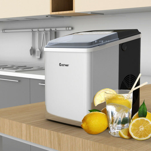 Costway 26 lbs/24 H Self-Clean Stainless Steel Ice Maker