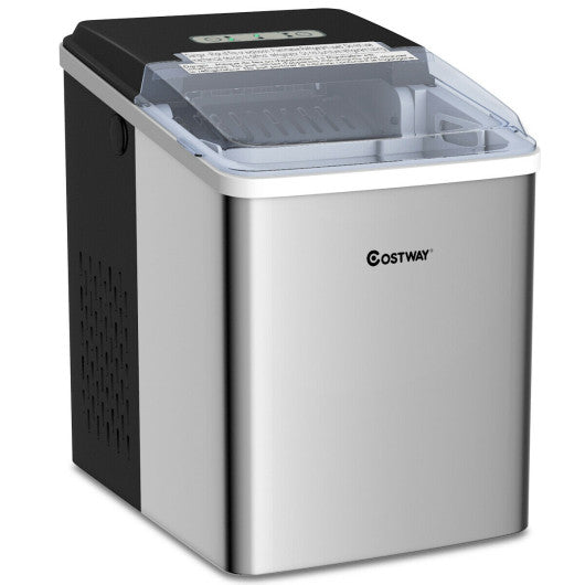 Costway 26 lbs/24 H Self-Clean Stainless Steel Ice Maker