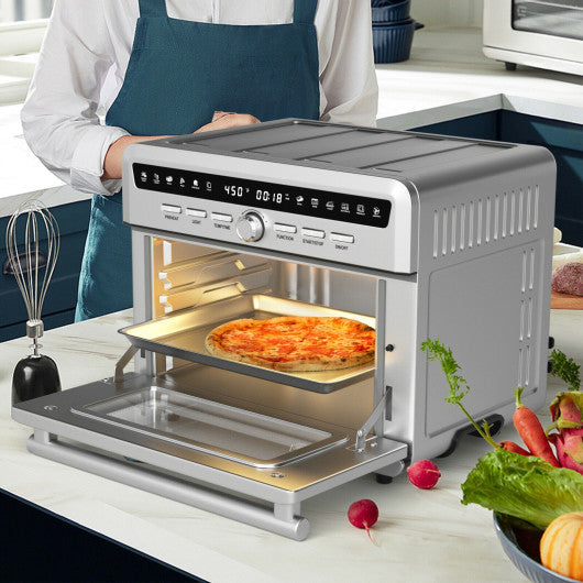 Costway 26.4 Qt 1800W 10-in-1 Air Fryer Toaster Oven with Recipe