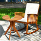 Costway 27" Outdoor Round Solid Wood Coffee Side Bistro Table
