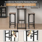 Costway 28" 2 Pieces Rustic Brown Dining Bar Chair Set with Footrest and Adjustable Pads