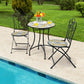 Costway 28" Mosaic Round Table with Exquisite Floral Pattern
