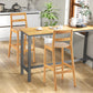 Costway 28" Set of 2 Natural Finish Rubber Wood Armless Bar Stools with Backrest and Footrest