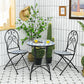 Costway 28.5" Patio Mosaic Bistro Round Table with Blue Floral Pattern