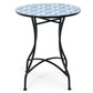 Costway 28.5" Patio Mosaic Bistro Round Table with Blue Floral Pattern