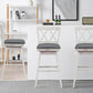 Costway 29" 2 Pieces White Swivel Counter Height Barstool Set with Rubber Wood Legs