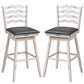 Costway 29" 360° Swivel Bar Stools with Rubber Wood Frame and Ergonomic Backrest and Footrest